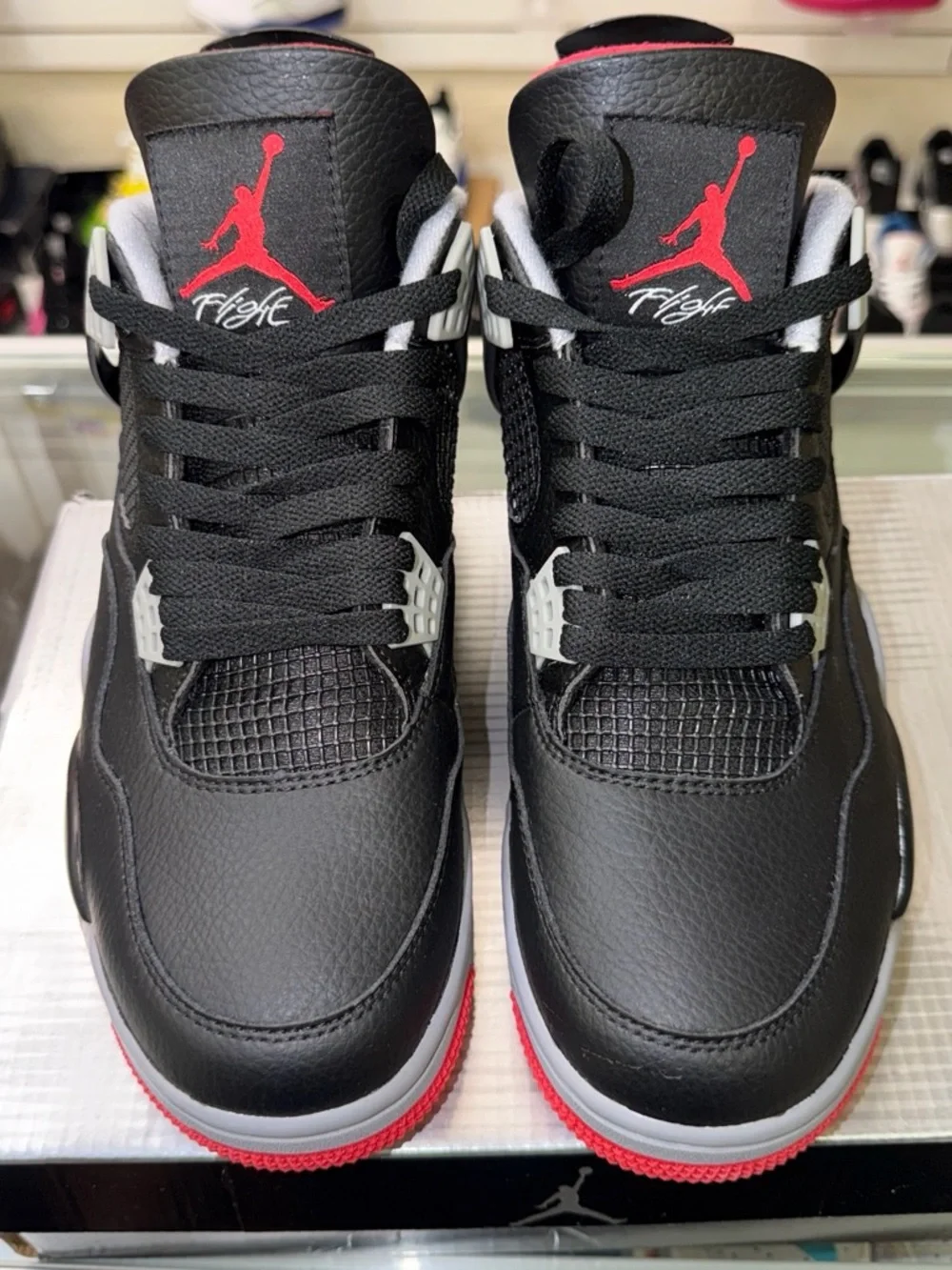 Jordan Men’s Black/Red/White Retro 4 Sneakers